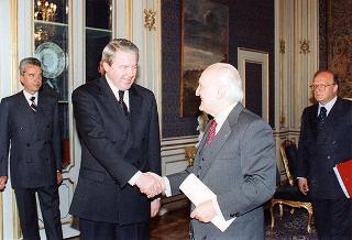 Il Presidente della Repubblica Oscar Luigi Scalfaro incontra Franz Vranitzky, Cancelliere Federale della Repubblica d'Austria