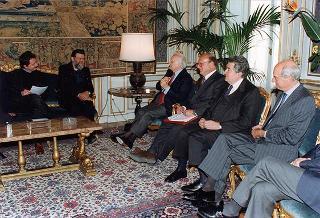 Il Presidente della Repubblica Oscar Luigi Scalfaro incontra  una delegazione del &quot;Gruppo Africa&quot; per la pace in Rwanda