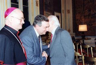 Il Presidente della Repubblica Oscar Luigi Scalfaro incontra l'avv. Giuseppe Gervasio, presidente nazionale dell'Azione Cattolica Italiana, e i componenti della Presidenza nazionale