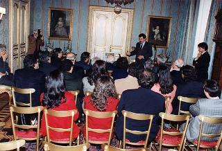 Andrea Piersanti, presidente dell'Ente Spettacolo, con alcuni esponenti dell'Associazione, per presentare le opere Vangeli e Cinenciclopedia 2 su CD-ROM