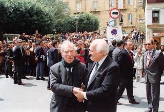 Visita del Presidente della Repubblica Oscar Luigi Scalfaro alla città di Agrigento in occasione della riapertura del Teatro "Luigi Pirandello"