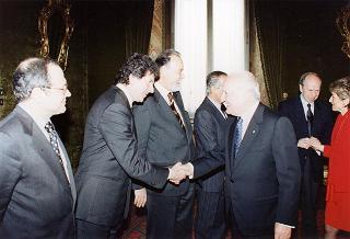 Intervento del Presidente della Repubblica Oscar Luigi Scalfaro alla cerimonia di consegna delle "Stelle al merito del lavoro" ai nuovi Maestri del lavoro del Lazio e dell'Umbria