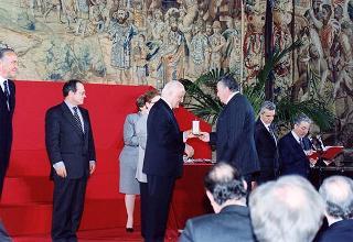 Intervento del Presidente della Repubblica Oscar Luigi Scalfaro alla cerimonia di consegna delle "Stelle al merito del lavoro" ai nuovi Maestri del lavoro del Lazio e dell'Umbria