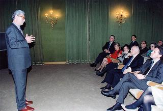 Intervento del Presidente della Repubblica Oscar Luigi Scalfaro alla proiezione del film "Paisà" di Roberto Rossellini