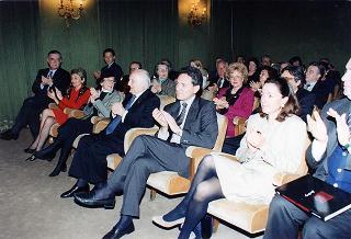 Intervento del Presidente della Repubblica Oscar Luigi Scalfaro alla proiezione del film "Paisà" di Roberto Rossellini