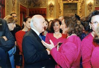 Il Presidente della Repubblica Oscar Luigi Scalfaro partecipa al voncerto corale "La canzone napoletana dal 1700 al 1900", eseguito da "I cantori di Posillipo"