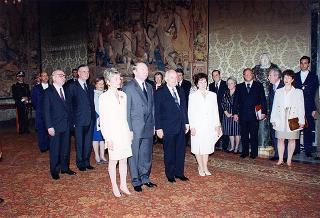 Incontro del Presidente della Repubblica Oscar Luigi Scalfaro con il presidente della Repubblica dell'Ucraina Leonid Kuchma e la signora Kouchma