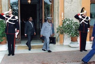 Incontro del Presidente della Repubblica Oscar Luigi Scalfaro con Omar Bongo, Presidente della Repubblica del Gabon