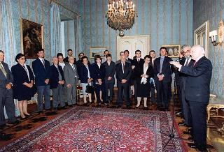 Mauro Guerrini, sindaco del Comune di Montalcino, con una rappresentanza di coltivatori diretti ed imprenditori agro-alimentari della zona