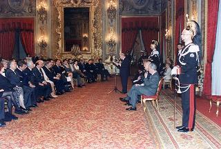 Il Presidente della Repubblica Oscar Luigi Scalfaro riceve il comitato d'onore, la giuria e i candidati ai Premi David di Donatello per il 1995