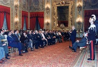 Il Presidente della Repubblica Oscar Luigi Scalfaro riceve il comitato d'onore, la giuria e i candidati ai Premi David di Donatello per il 1995
