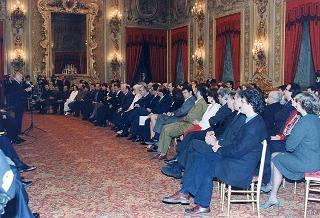 Il Presidente della Repubblica Oscar Luigi Scalfaro riceve il comitato d'onore, la giuria e i candidati ai Premi David di Donatello per il 1995