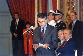 Il Presidente della Repubblica Oscar Luigi Scalfaro riceve in udienza il prof. Marcello Panettoni, presidente dell'Unione delle Province d'Italia, con i presidenti neo-eletti delle Province