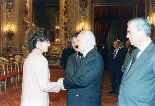 Il Presidente della Repubblica Oscar Luigi Scalfaro riceve in udienza il prof. Marcello Panettoni, presidente dell'Unione delle Province d'Italia, con i presidenti neo-eletti delle Province