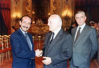 Il Presidente della Repubblica Oscar Luigi Scalfaro riceve in udienza il prof. Marcello Panettoni, presidente dell'Unione delle Province d'Italia, con i presidenti neo-eletti delle Province