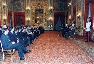 Il Presidente della Repubblica Oscar Luigi Scalfaro riceve in udienza il prof. Marcello Panettoni, presidente dell'Unione delle Province d'Italia, con i presidenti neo-eletti delle Province