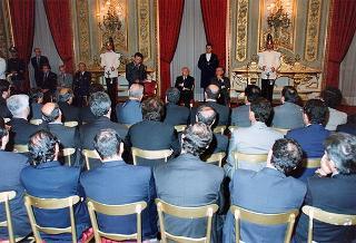 Il Presidente della Repubblica Oscar Luigi Scalfaro riceve in udienza il prof. Marcello Panettoni, presidente dell'Unione delle Province d'Italia, con i presidenti neo-eletti delle Province