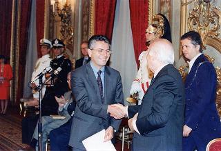 Il Presidente della Repubblica Oscar Luigi Scalfaro riceve in udienza il prof. Marcello Panettoni, presidente dell'Unione delle Province d'Italia, con i presidenti neo-eletti delle Province