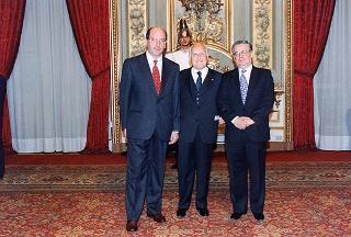 Il Presidente della Repubblica Oscar Luigi Scalfaro riceve in udienza il prof. Marcello Panettoni, presidente dell'Unione delle Province d'Italia, con i presidenti neo-eletti delle Province