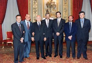 Il Presidente della Repubblica Oscar Luigi Scalfaro riceve in udienza il prof. Marcello Panettoni, presidente dell'Unione delle Province d'Italia, con i presidenti neo-eletti delle Province