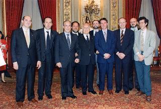 Il Presidente della Repubblica Oscar Luigi Scalfaro riceve in udienza il prof. Marcello Panettoni, presidente dell'Unione delle Province d'Italia, con i presidenti neo-eletti delle Province