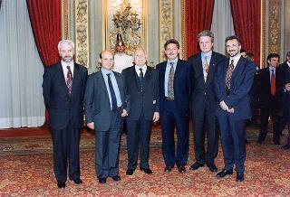 Il Presidente della Repubblica Oscar Luigi Scalfaro riceve in udienza il prof. Marcello Panettoni, presidente dell'Unione delle Province d'Italia, con i presidenti neo-eletti delle Province