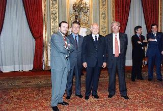 Il Presidente della Repubblica Oscar Luigi Scalfaro riceve in udienza il prof. Marcello Panettoni, presidente dell'Unione delle Province d'Italia, con i presidenti neo-eletti delle Province