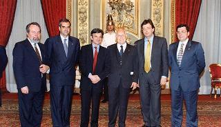 Il Presidente della Repubblica Oscar Luigi Scalfaro riceve in udienza il prof. Marcello Panettoni, presidente dell'Unione delle Province d'Italia, con i presidenti neo-eletti delle Province