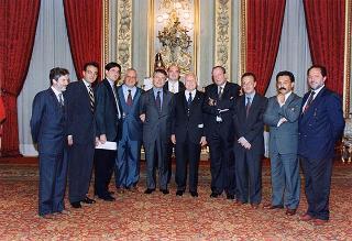 Il Presidente della Repubblica Oscar Luigi Scalfaro riceve in udienza il prof. Marcello Panettoni, presidente dell'Unione delle Province d'Italia, con i presidenti neo-eletti delle Province
