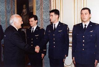 Delegazione di allievi dell'Accademia Aeronautica di Pozzuoli, in servizio di guardia d'onore al Palazzo del Quirinale