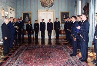 Delegazione di allievi dell'Accademia Aeronautica di Pozzuoli, in servizio di guardia d'onore al Palazzo del Quirinale