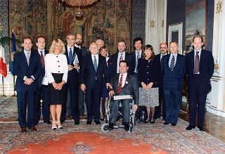 Prof. Gianfranco Imperatori, presidente dell'Associazione per la lotta contro le leucemie, con gli esponenti del Summit della solidarietà