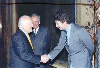 Il Presidente della Repubblica Oscar Luigi Scalfaro riceve in udienza il Cavaliere del lavoro Pier Carlo Marengo, presidente della Servizi Interbancari S.p.a., con il Consiglio di amministrazione