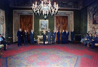 Il Presidente della Repubblica Oscar Luigi Scalfaro riceve in udienza il Cavaliere del lavoro Pier Carlo Marengo, presidente della Servizi Interbancari S.p.a., con il Consiglio di amministrazione