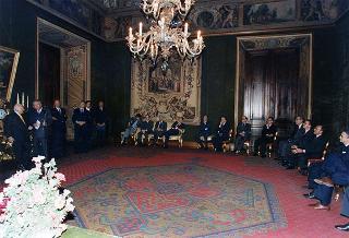 Il Presidente della Repubblica Oscar Luigi Scalfaro riceve in udienza il Cavaliere del lavoro Pier Carlo Marengo, presidente della Servizi Interbancari S.p.a., con il Consiglio di amministrazione