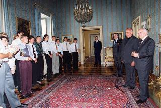 Colazione nei giardini del Quirinale offerta da Marianna Scalfaro ad un gruppo di giovani slovacchi