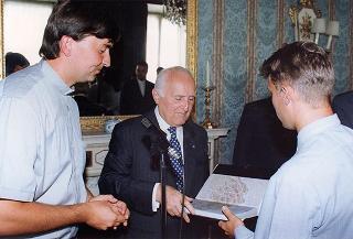 Colazione nei giardini del Quirinale offerta da Marianna Scalfaro ad un gruppo di giovani slovacchi