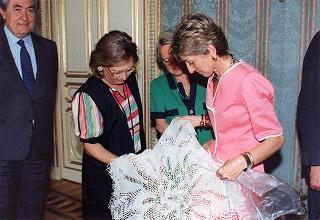 Colazione nei giardini del Quirinale offerta da Marianna Scalfaro ad un gruppo di giovani slovacchi
