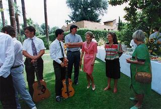 Colazione nei giardini del Quirinale offerta da Marianna Scalfaro ad un gruppo di giovani slovacchi