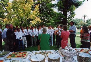 Colazione nei giardini del Quirinale offerta da Marianna Scalfaro ad un gruppo di giovani slovacchi