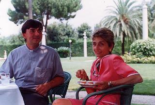 Colazione nei giardini del Quirinale offerta da Marianna Scalfaro ad un gruppo di giovani slovacchi
