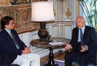 Il Presidente della Repubblica Oscar Luigi Scalfaro incontra gli esponenti di &quot;Greenpeace Italia&quot;