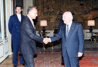 Incontro del Presidente della Repubblica Oscar Luigi Scalfaro con l'on. Enzo Ghigo, nuovo presidente della Giunta Regionale del Piemonte