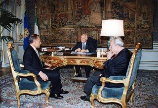 Incontro del Presidente della Repubblica Oscar Luigi Scalfaro con l'on. Enzo Ghigo, nuovo presidente della Giunta Regionale del Piemonte