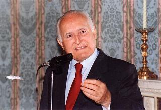 Il Presidente della Repubblica Oscar Luigi Scalfaro incontra l'ing. Giancarlo Lombardi, ministro della pubblica istruzione, con una delegazione del Contingente Italia della Federazione italiana dello scautismo