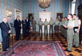 Delegazione di ufficiali e militari di truppa della Scuola di Artiglieria Contraerei dell'Esercito, in servizio di guardia d'onore al Palazzo del Quirinale