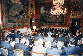 Il Presidente della Repubblica Oscar Luigi Scalfaro riceve Alessandra Guerra, presidente della Conferenza dei presidenti delle Regioni e delle Province Autonome, ed i componenti la Conferenza