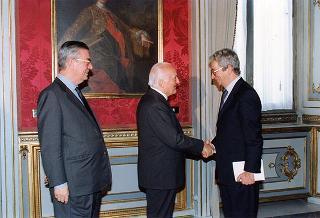 Il Presidente della Repubblica Oscar Luigi Scalfaro riceve Alessandra Guerra, presidente della Conferenza dei presidenti delle Regioni e delle Province Autonome, ed i componenti la Conferenza