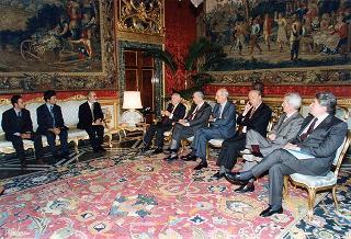 Il Presidente della Repubblica Oscar Luigi Scalfaro  com Enzo Iacopino, presidente dell'Associazione stampa parlamentare