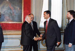 Il Presidente della Repubblica Oscar Luigi Scalfaro  com Enzo Iacopino, presidente dell'Associazione stampa parlamentare